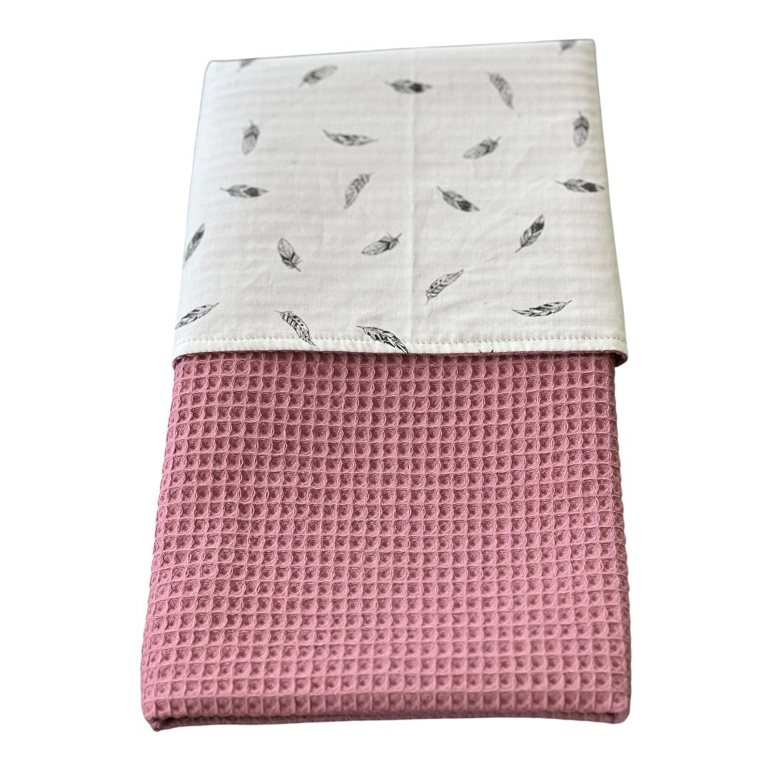 Baby deken kinderwagen deken wieg deken Mauve kleine veertjes